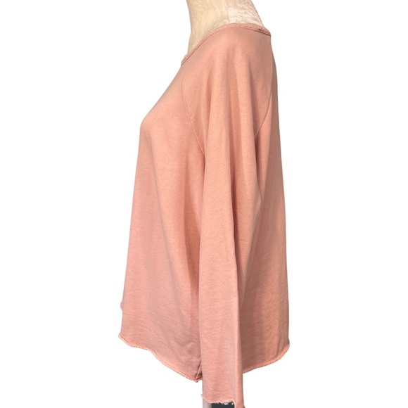 Eileen Fisher Organic Cotton Oversized Lightweight Sweatshirt Pink Size XL - Picture 5 of 7